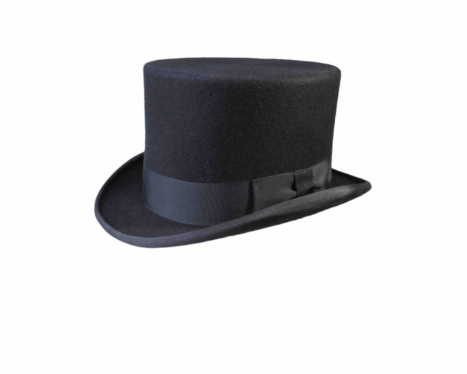 Christys' Black top hat wool felt