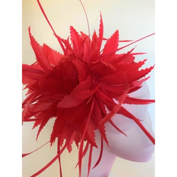 Red Feather Band Fascinator