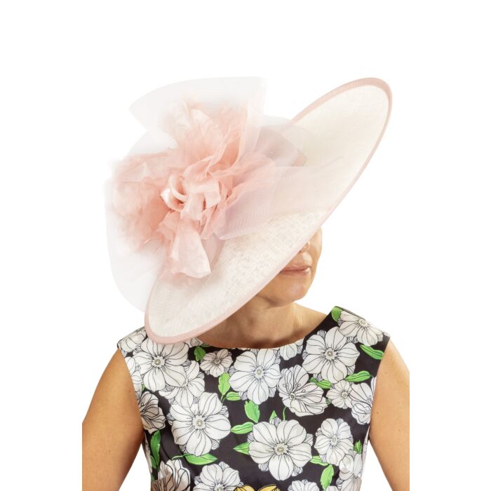 Blossom and white fascinator