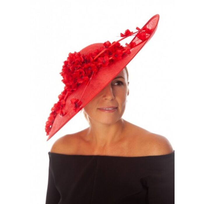Red Flower Fascinator
