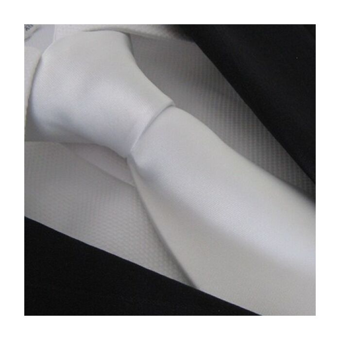 Bianco Pianura Polyester Tie