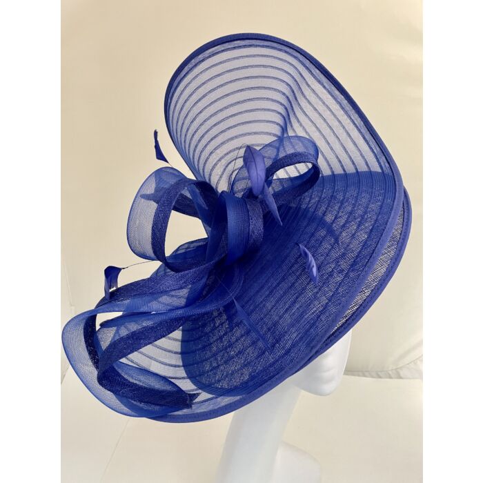 Sappire blue fascinator disc style 