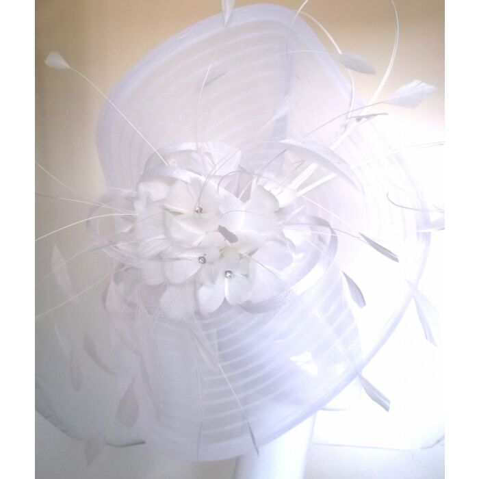 White fascinator statement piece