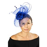 Pleated crin sapphire fascinator