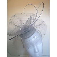 Silver crin fascinator with rhinestones