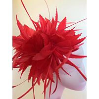 Red Feather Band Fascinator