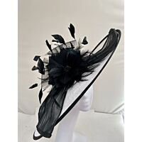 Black and white fascinator