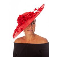 Red Flower Fascinator