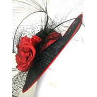 Black and Red Statement Piece Fascinator