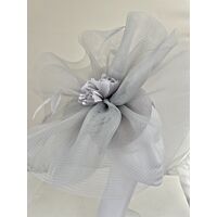 Grey crin fascinator with flower