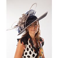 Navy/Taupe Fascinator