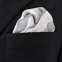 Sicillian Silver & White Pocket Square