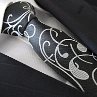 Black Paisley Skinny Polyester Tie