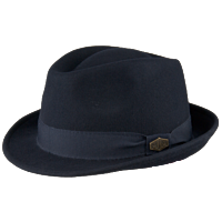 Snap Wool Felt Feodora Hat Navy