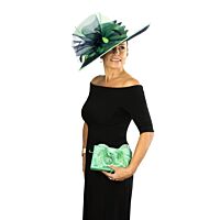 Green and blue fascinator 